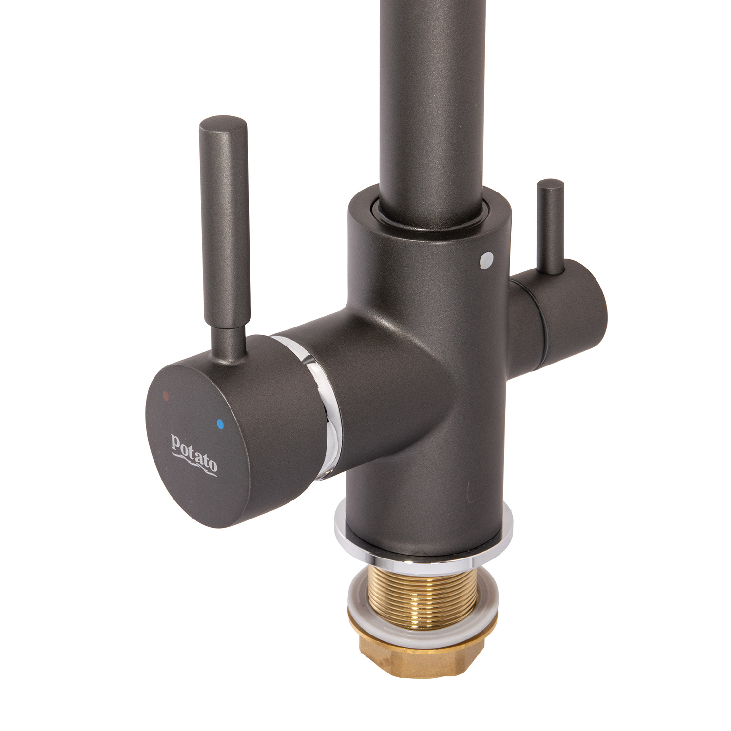 Смеситель для кухни Potato P4498-19, высокий излив, с выходом для питьевой воды