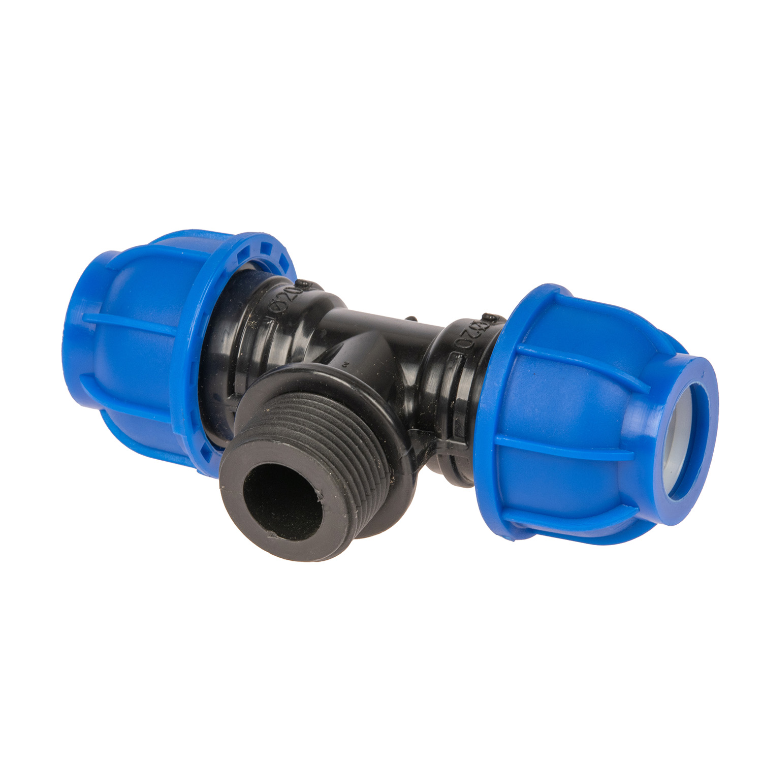 Тройник ПНД компрессия Ø 20х3/4"х20 наруж. резьба *1/60