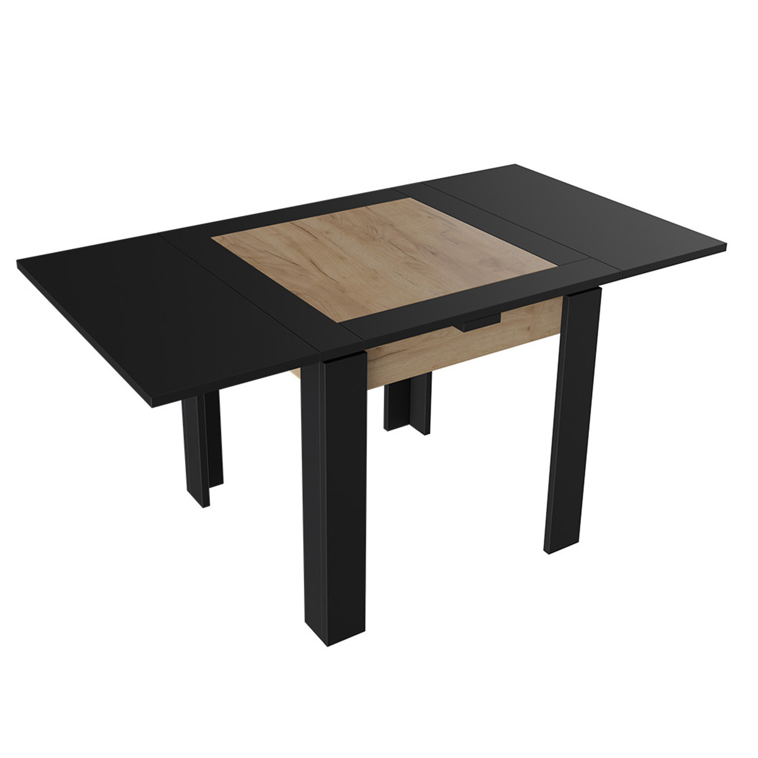 Стол обеденный прямоугольный раздв.Хьюстон Тип3 790(+690)*790*760мм Черный, Дуб Крафт золотой*1