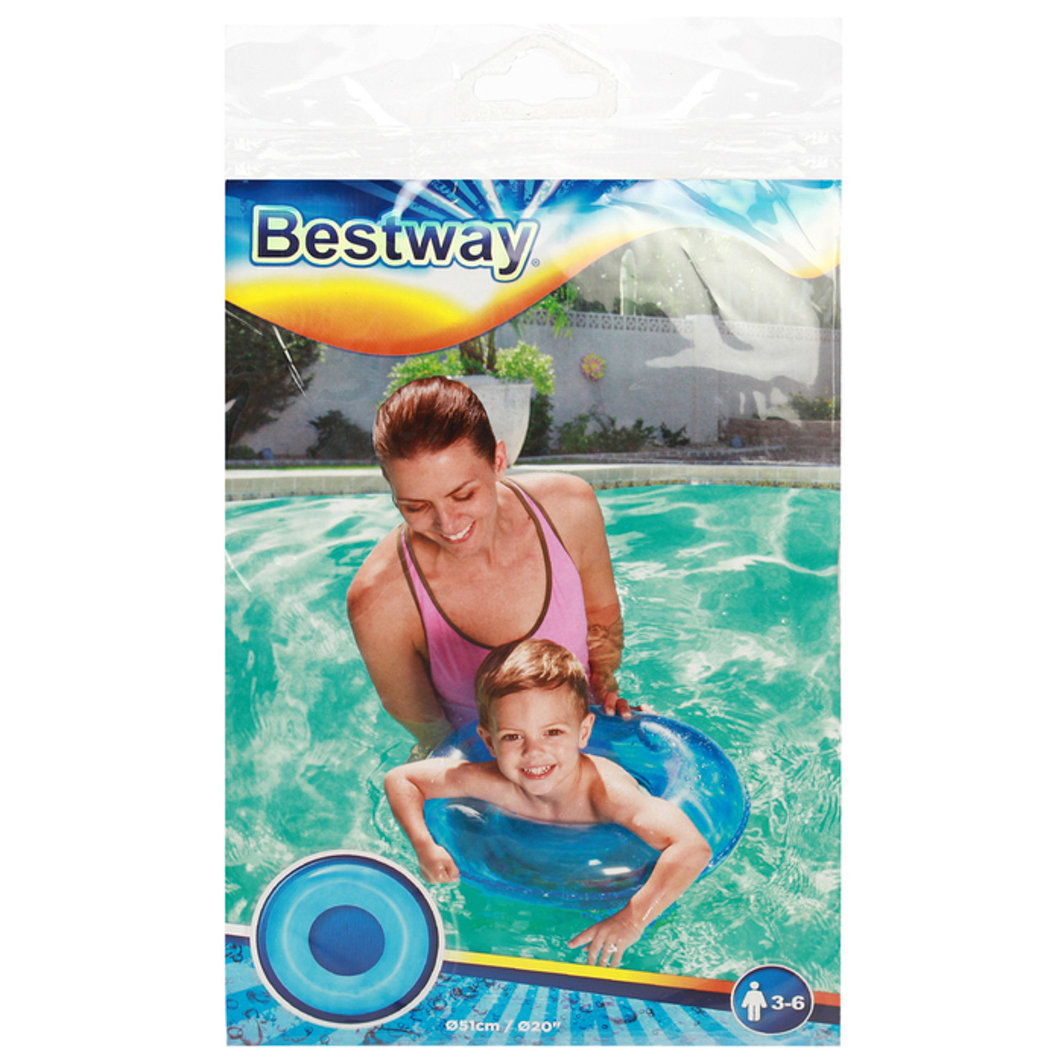 Круг для плавания детский BESTWAY Неоновый иней, диаметр 51 см, 3-6 лет