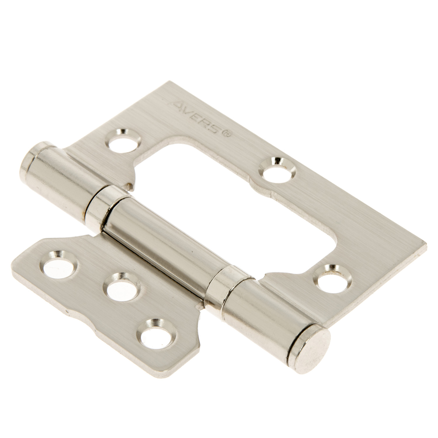 Петля без врезки 75*63*2,5мм НИКЕЛЬ матовый NIS (комплект 2шт.) AVERS *1/6/48