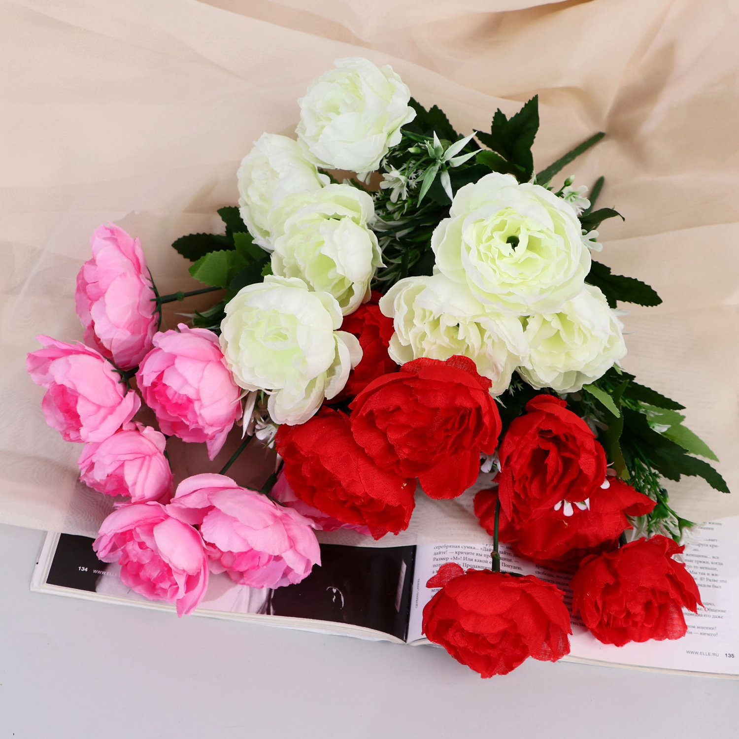 Букет "Пион Аверилл" 5х30 см, микс   9913399