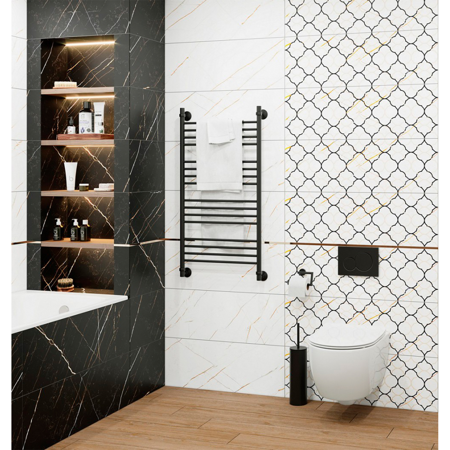 Плитка настенная DARK MARBLE чер. 900*300*8 3090210082 Inter Cerama *1,08кв.м/58,32