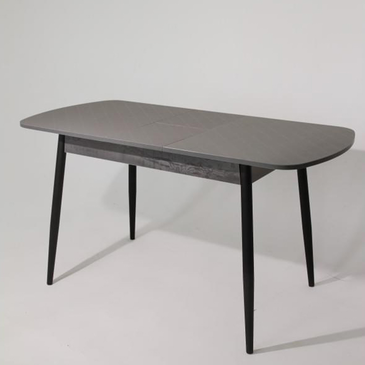 Стол универсальный КВАДРАТ ТУМАННЫЙ/ОНИКС 2 кат. (Магма) +НОГИ металл ЧЕРНЫЙ (под углом)*1