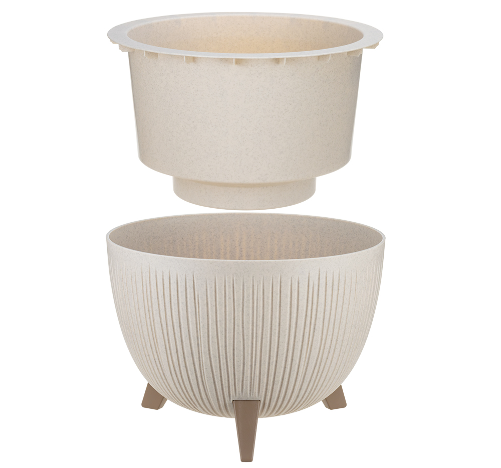 Кашпо пластм. "Петалис" 12л d верха 350мм h255мм со вставкой Беж. мрамор М3255 ("М-Пластика") *1/3 Кашпо пластм. "Петалис" 12л d верха 350мм h255мм со вставкой Беж. мрамор М3255 ("М-Пластика") *1/3