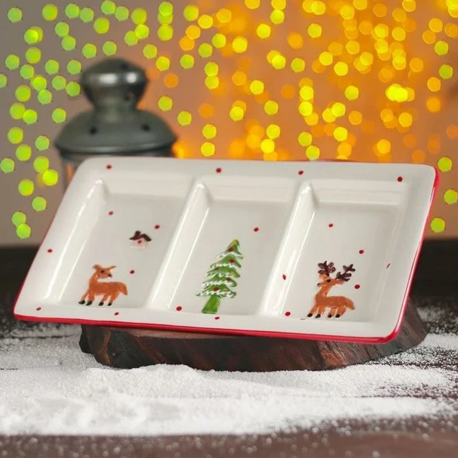 яяяМенажница 3 ячейки "Новый год. Оленята" 30х17,5х3 см 4826171