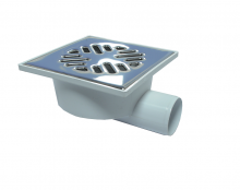 Трап горизонтальный д50 хром (150*150) *1/10