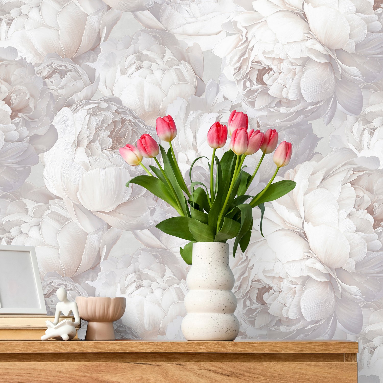 Обои  флиз Victoria Stenova Stenova Peony (бел.) 585332 1.06*10м *6