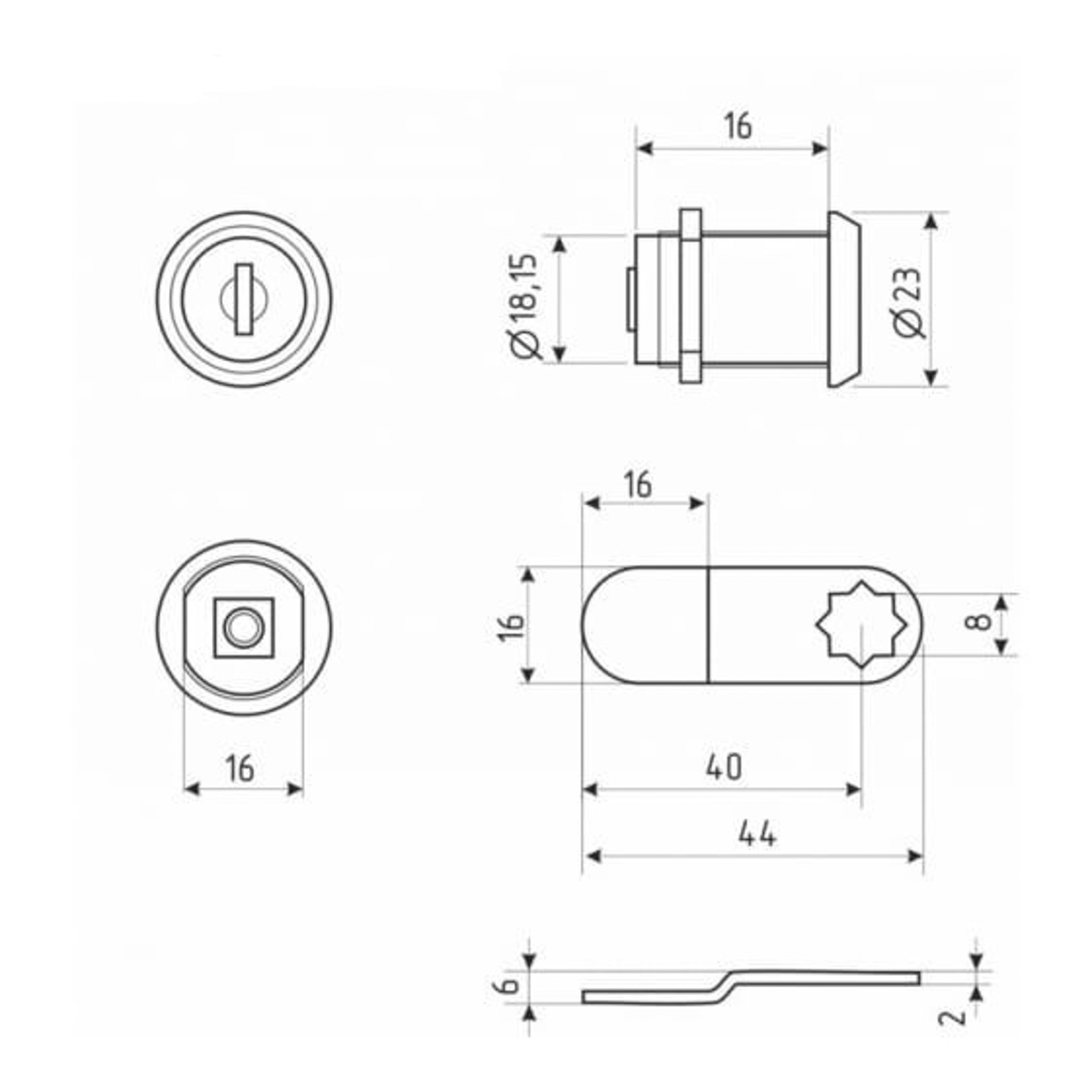 яяяЗамок почтовый НОРА-М 6103-16-ип хром изог.планка *12/240
