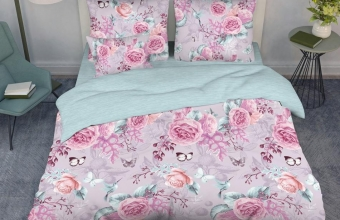 Постельное белье евро бязь Василиса 9539/1 Розовый зефир нав70*70,пр200*220