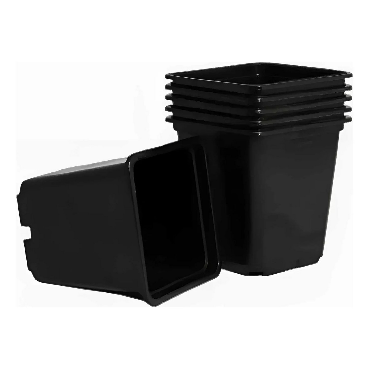 Набор горшков для рассады пластм. (0,5л *6шт) квадратный черный (Ангора)  *1/140 Набор горшков для рассады пластм. (0,5л *6шт) квадратный черный (Ангора)  *1/140