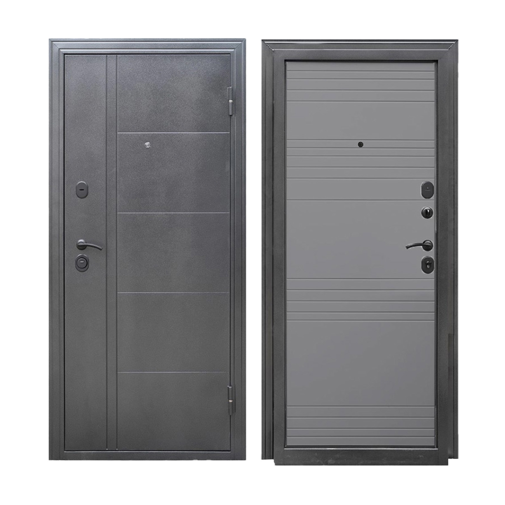 Дверь входная 2050х860х80 мм Форпост Олимп, правая, серый софт