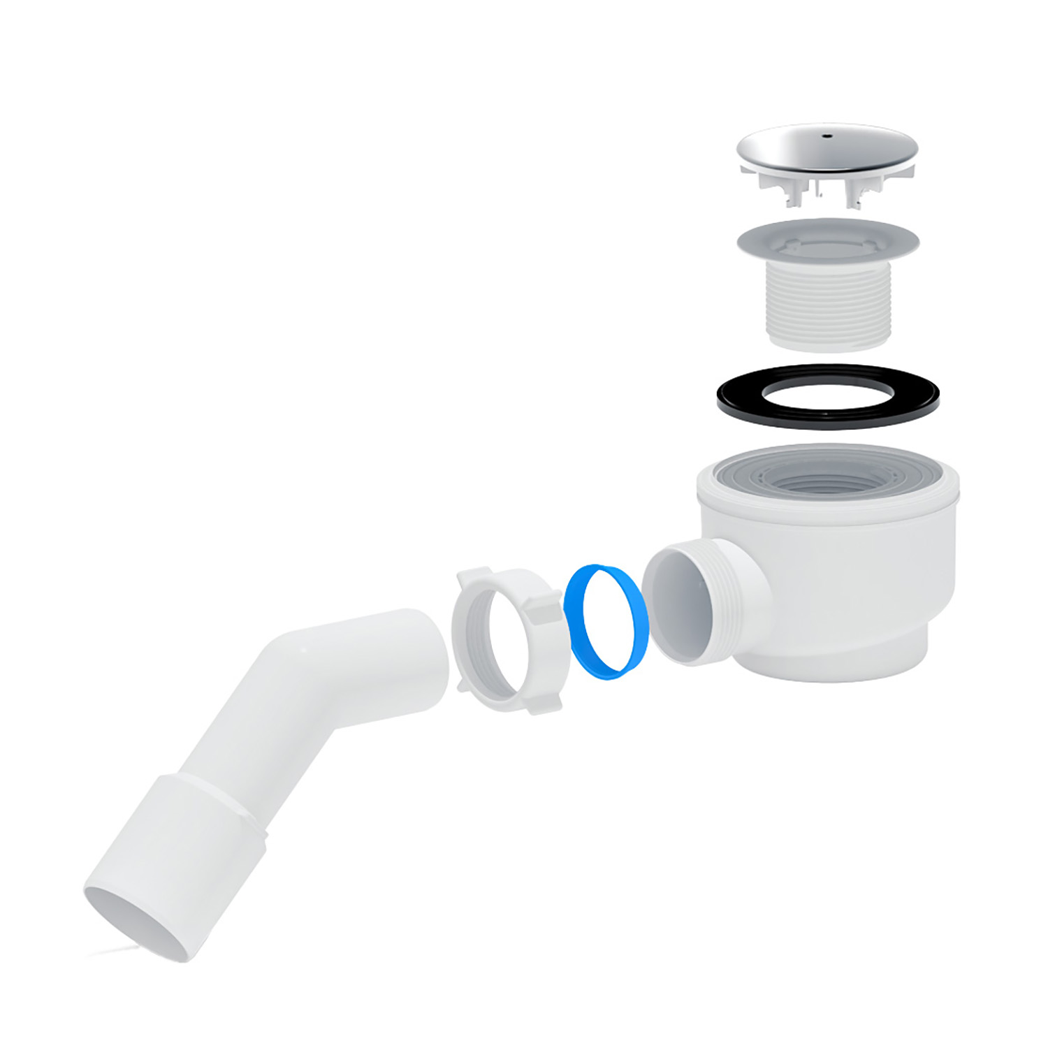 Сифон для душевого поддона 1 1/2",*50/60 Ани с пер.трубой 45 40*50 хром Е411С *1/10