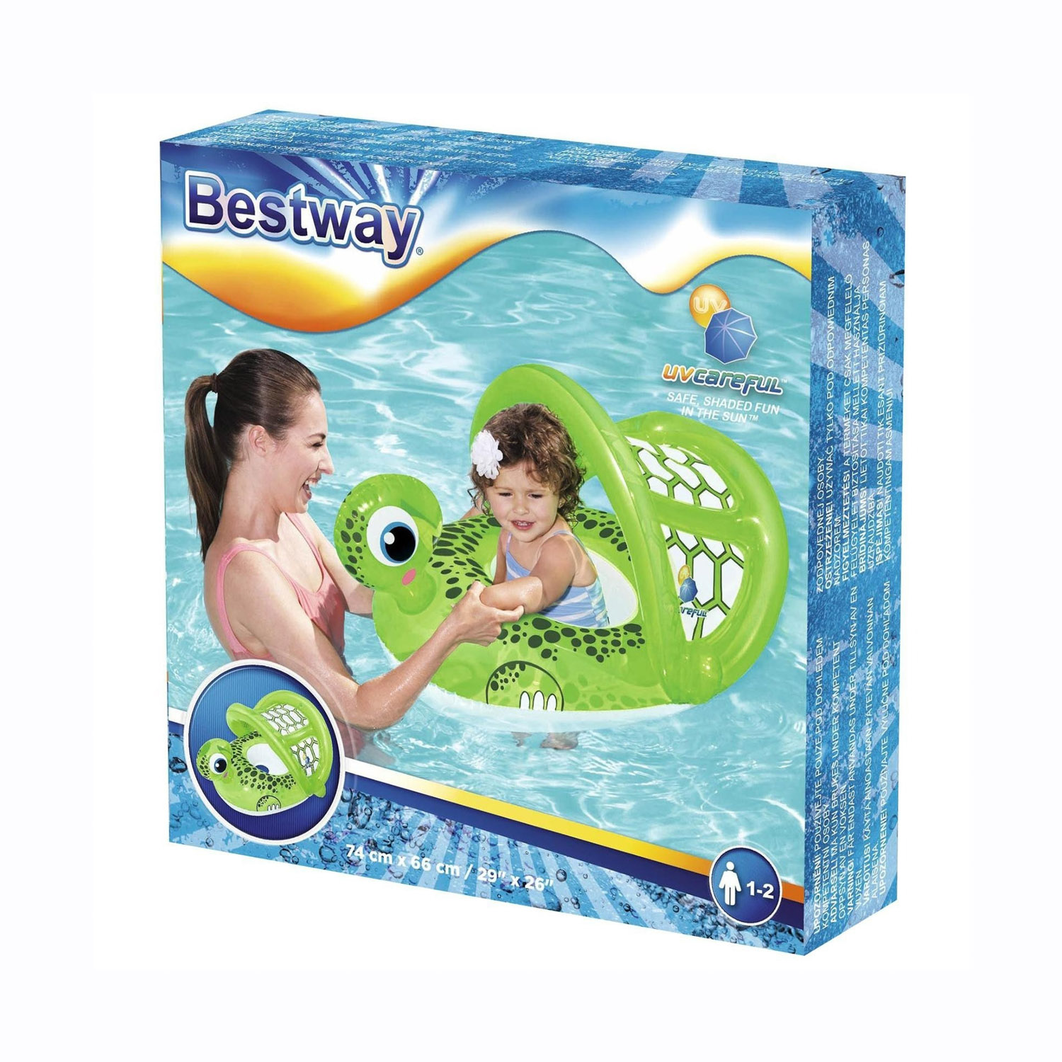 Круг для плавания с сиденьем и тентом Черепаха 74 х 66 см, от 1-2 лет 34094 499338