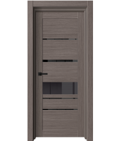 Дверь межкомнатная остекленная ЦАРГИ Х4 Неаполь темный/черное стекло 700 мм Двери ГУД *1