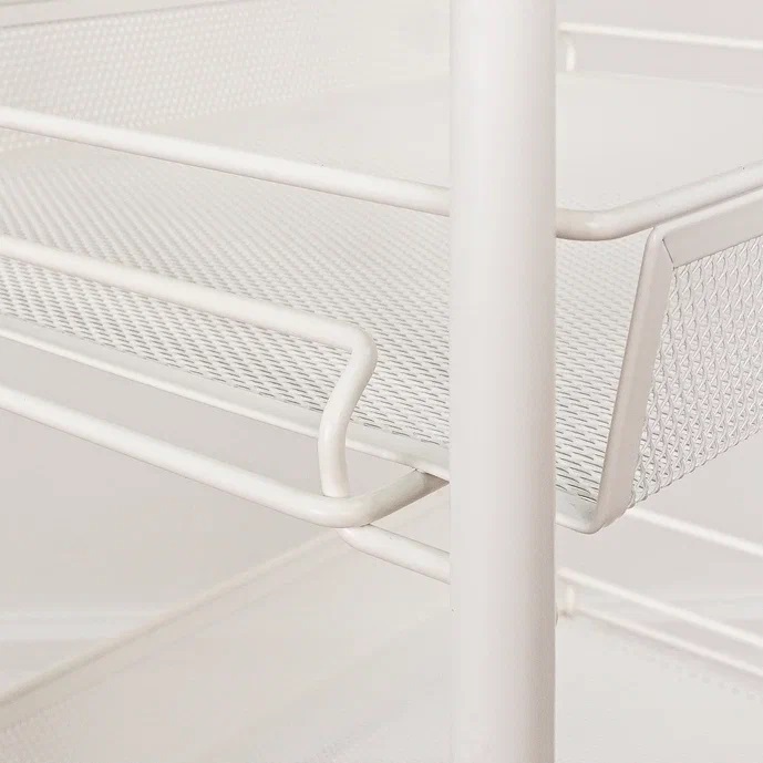 Этажерка металл. "Ладья1К" 3-х ур.: 3 корз., в.0,76м,ш.0,44,гл.0,17м, на колес. Белая Э321Б "ЗМИ" *1