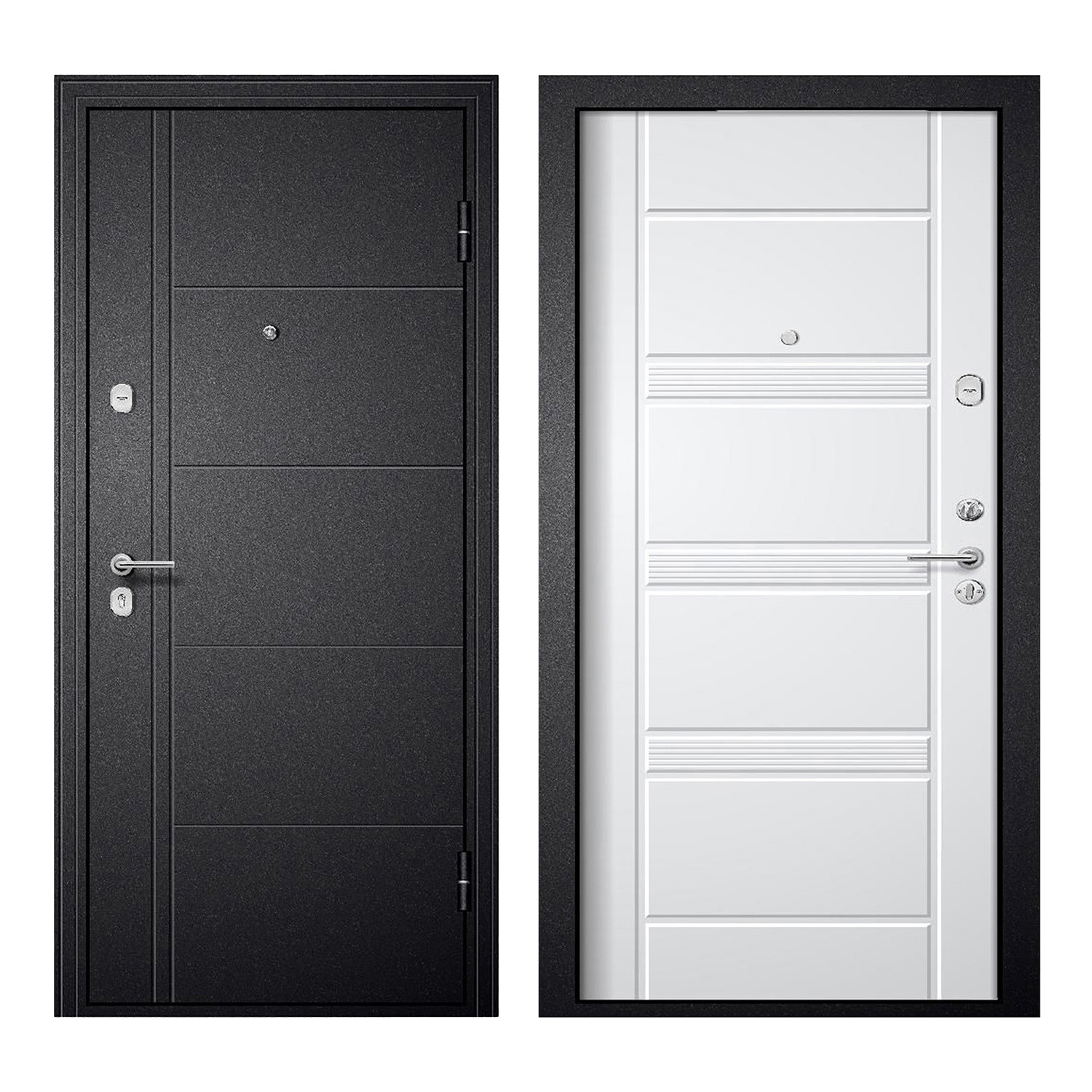 Дверь входная Двери Гуд М-1 GOODMAN, 860х2050х60 мм, правая, черный шелк/лиственница беленая