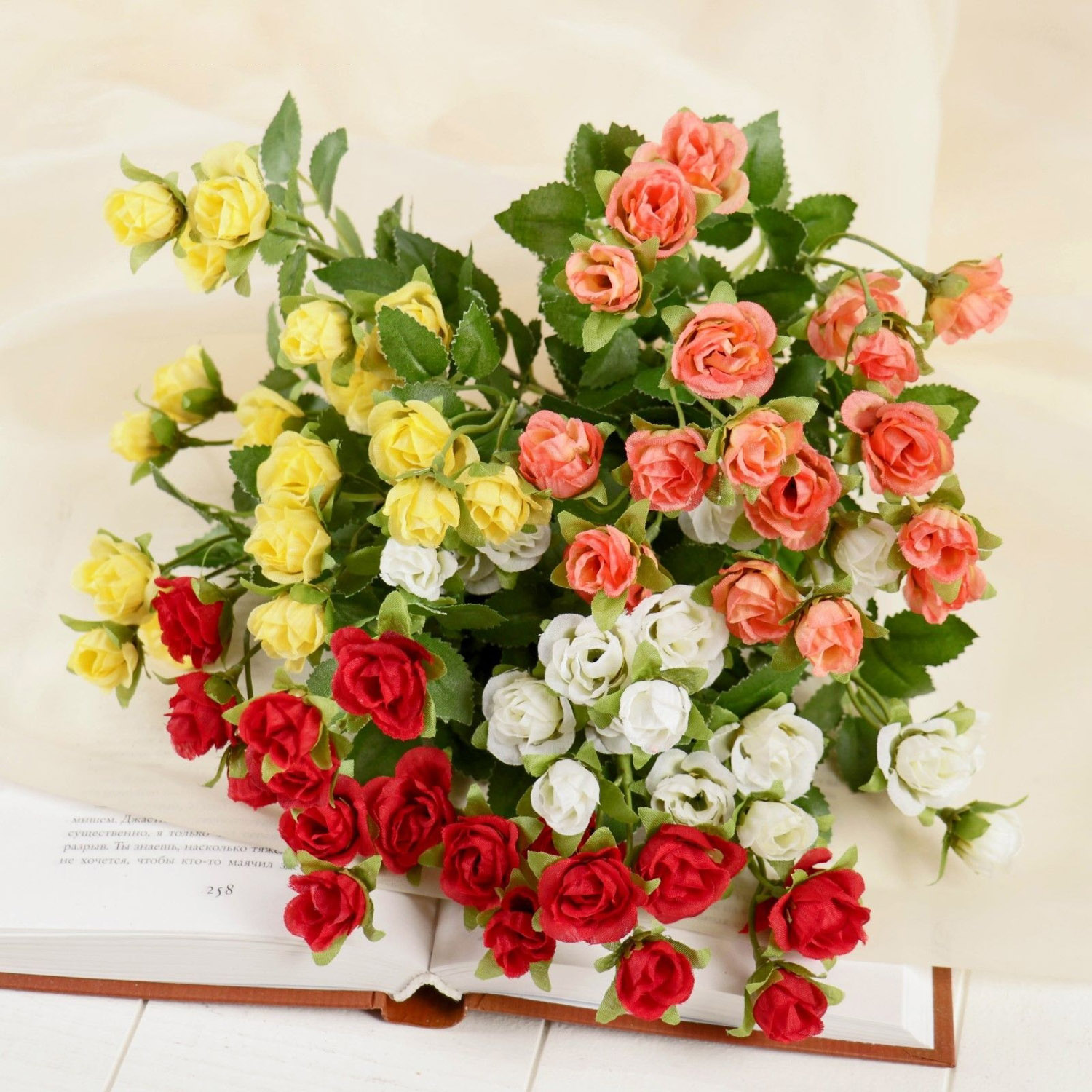 Букет "Розочки кустовые мини" 3*21 см, микс  4642725