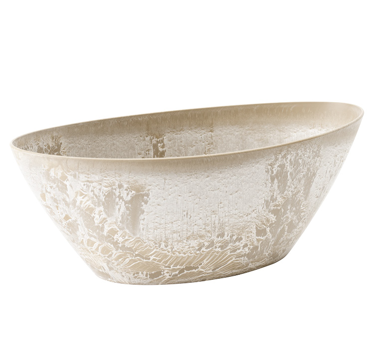 Кашпо пластм. "Микрит" 3.4л овал. 355х170 h130мм Бежевый слайн 	М3109 ("М-Пластика") *1/10