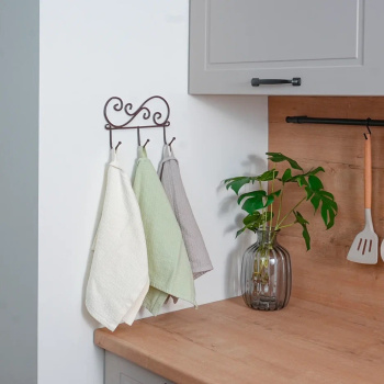 Вешалка настенная "Кружева 3" шир.200мм 3крючка Коричневый ВН 275 КОР ("ЗМИ")*1/10