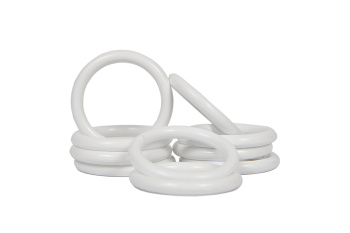 Кольца НОВЫЕ белый пластик (10шт) (Магеллан) *1