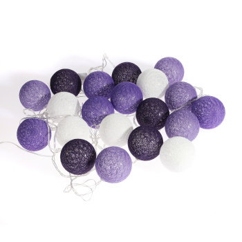 Гирлянда «Нить» Luazon Lighting, 5 м, фиксинг, белый, клубки лиловые 6 см, 20 LED, IP20, 220 В