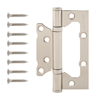 Петля без врезки 100*63*2мм НИКЕЛЬ матовый NIS (комплект 2шт.) AVERS *1/6/48