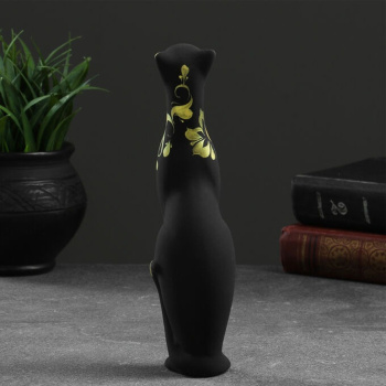 яяяСувенир "Кошка Багира" прямая роспись 23см черный 6 × 6 × 21 см 009 708082