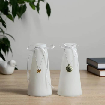 Ваза "Волшебные мгновения" белый d-3,5см 7,5(дно)х15см  4986833