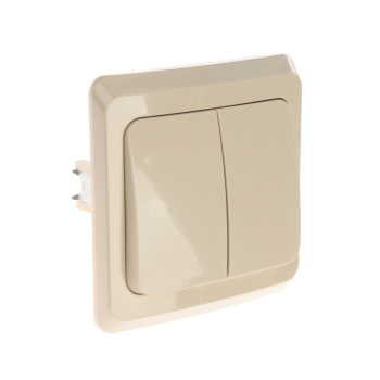 Выключатель "Этюд" СП 2кл. кремовый с подсветкой ВС10-006К *10/20