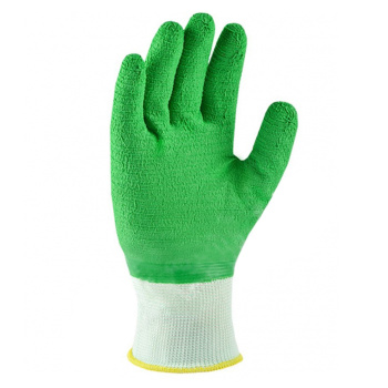Перчатки рабочие нейлон с латекс, полн облив 13кл 4нит 75гр бел/зелен (арт.4526) Ladoni *10/240 Перчатки рабочие нейлон с латекс, полн облив 13кл 4нит 75гр бел/зелен (арт.4526) Ladoni *10/240