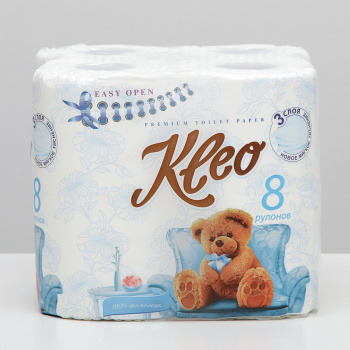 Бумага туалетная KLEO Ultra Мягкий знак 3сл 8рул С130 *9  акция *