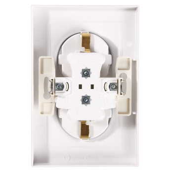 Розетка "ATLAS DESIGN" СП 2-мест. белая с/з в сборе 16А SchE ATN000124 *1/10/60