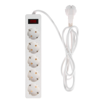 Сетевой фильтр Smartbuy, 5 розеток, 1.8 м, 2200 Вт, 10 А, белый