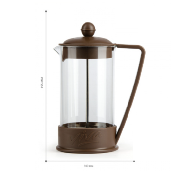Чайник заварочный жаропрочное стекло "Френч-пресс" 600мл "Viva laCafe" Корич. (BF-738)"Barouge"*1/30