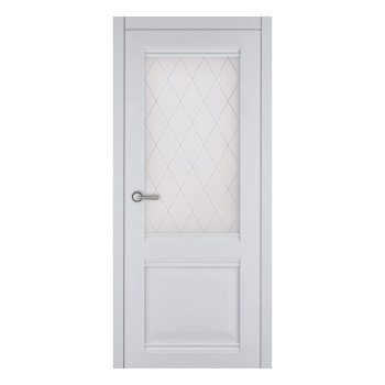 Дверное полотно остекленное Сиена экошпон софт белый 600 мм Аркада