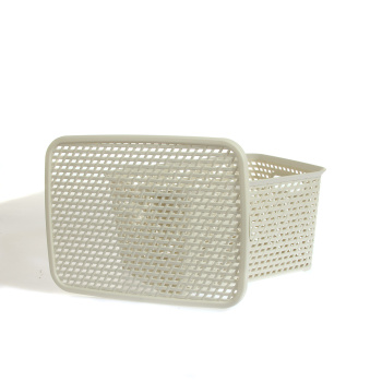 Корзина для хранения пластм. "Ротанг" 370х280х190мм с Крышкой Белый 2375 ("М-Пластика")*1/6