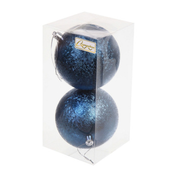Новогодние шары 10см (набор 2шт) "Мягкий блеск", сапфир Новогодние шары 10см (набор 2шт) "Мягкий блеск", сапфир