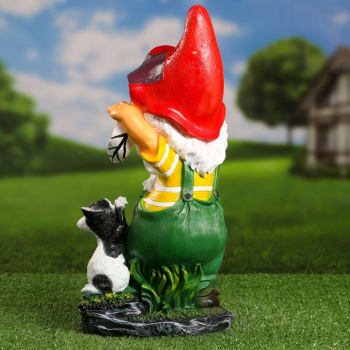 Садовая фигура "Гномик с кошечкой" 40см 9567802