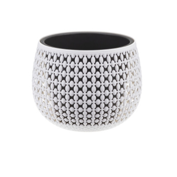 Кашпо пластм. "Пирула" 1,5л d175мм выс.140мм с вставкой Белый М3100 ("М-Пластика") *1/5