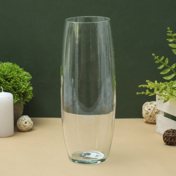 ваза "Бочка" h 260 мм. Из прозрачного стекла (без декора)