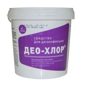 Средство дезинфицирующее Део-Хлор таблетки 1кг 300шт. 1/6 Средство дезинфицирующее Део-Хлор таблетки 1кг 300шт. 1/6