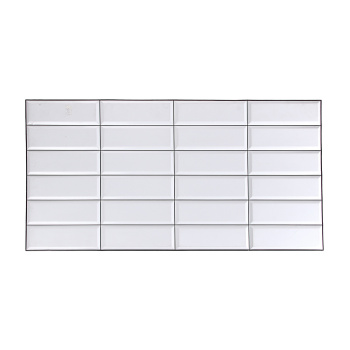 Панель ПВХ 955х480 мм GRACE, плитка белая, черный шов, 0.46 м²