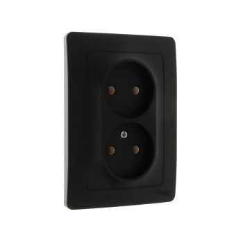 Розетка "BLANCA" СП 2-мест. антрацит 16А 250В BLNRS000026 *1/6/12