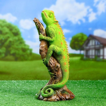 Садовая фигура "Хамелеон на ветке" акрил 17х14х35см  4793735