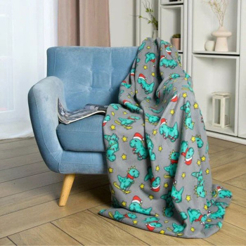 Плед Belezza «Дракоша», 130х170 см, флис, 150 г/м², серый