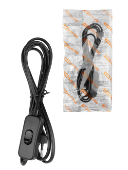 Шнур с выкл. и вилкой ШВВП 2х0,5мм2 1,8м черн. TDM SQ1305-1001 *1/80