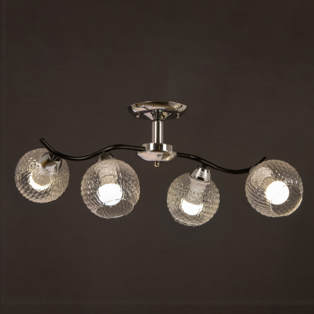 Люстра 07624-0.3-04 CR+BK Е27 60Вт S=24м2    *1/4