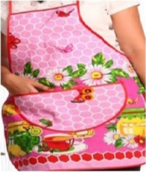 Фартук с карманом вафельный рис. в ассортименте Текстильная лавка *5/10*