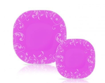 Набор столовый LUMINARC Jazzi Pinc & Grey стекло (уп. 18шт)